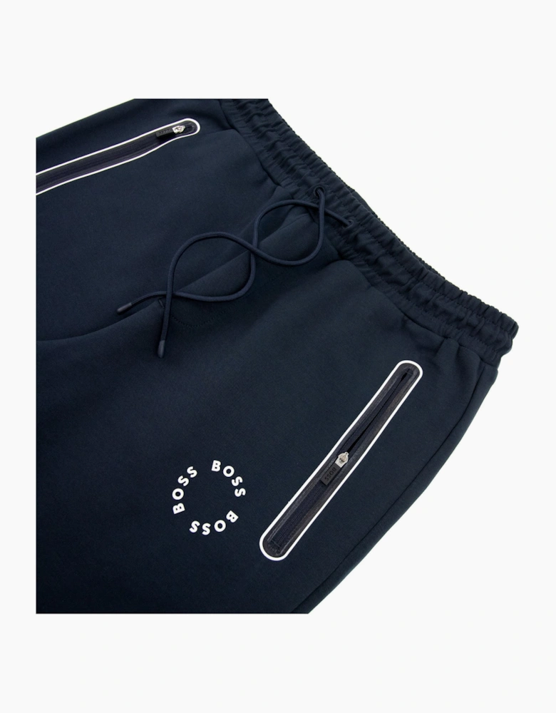 Hugo Boss Hadiko 2 Cotton-blend Tracksuit Bottoms With Raise Navy 402