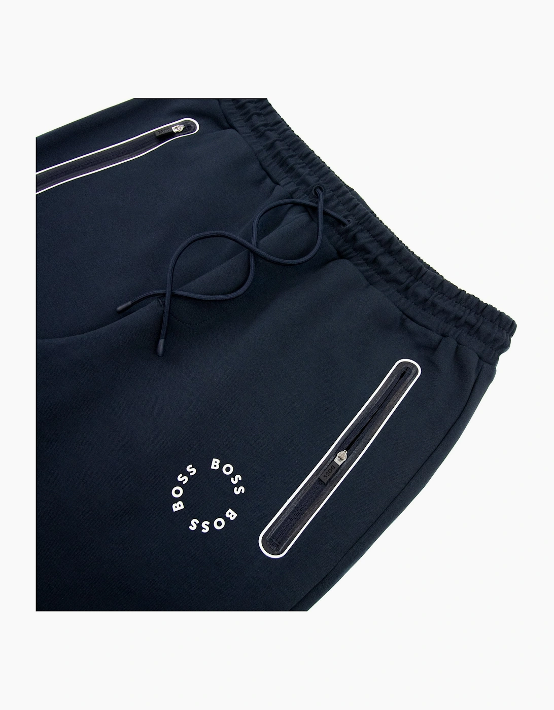 Hugo Boss Hadiko 2 Cotton-blend Tracksuit Bottoms With Raise Navy 402