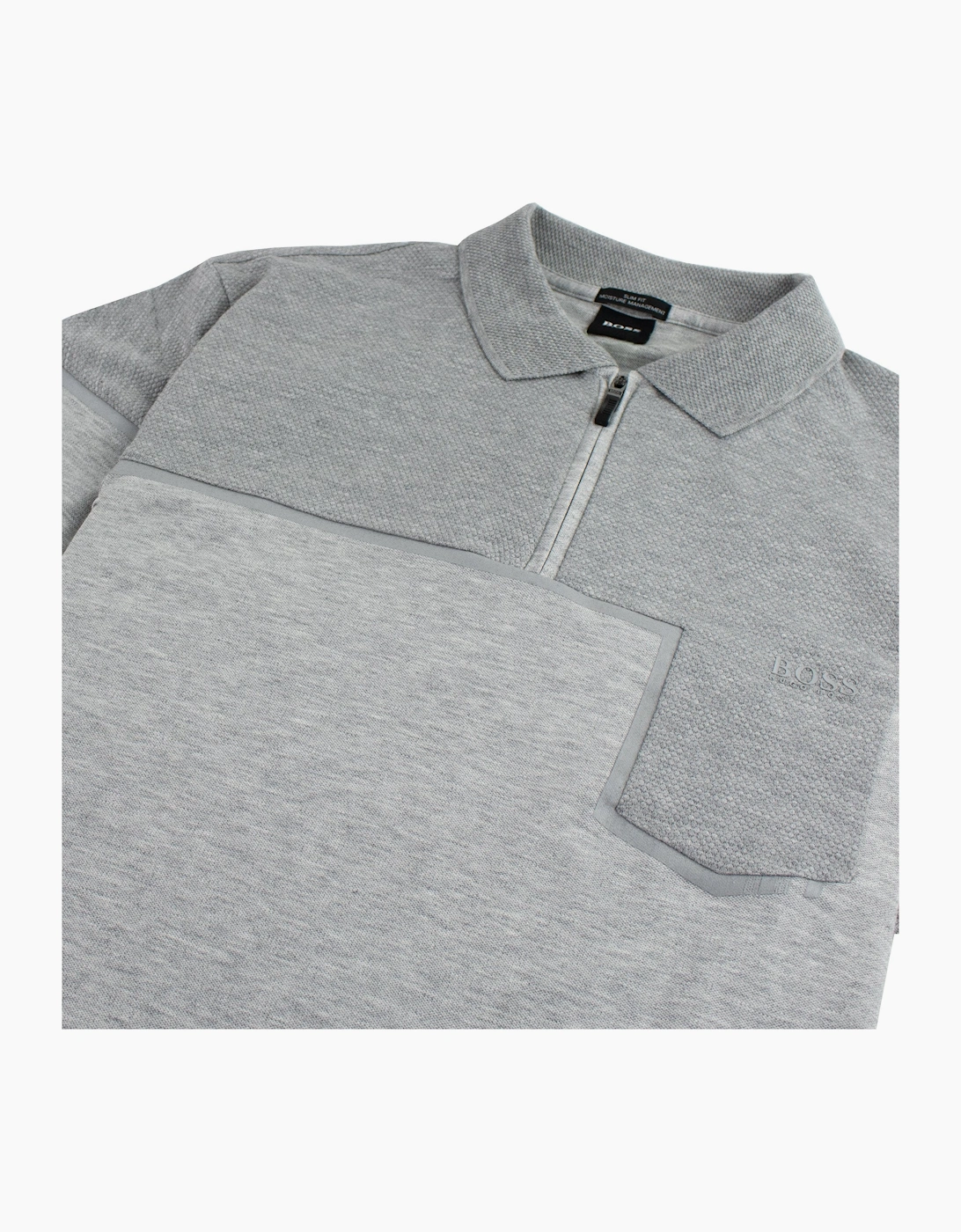Hugo Boss Slim-fit Philix Polo Shirt In Cotton Grey