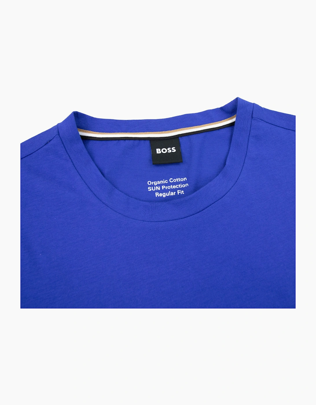 Hugo Boss Organic-cotton T-shirt With Contrast Logo Elec Blue
