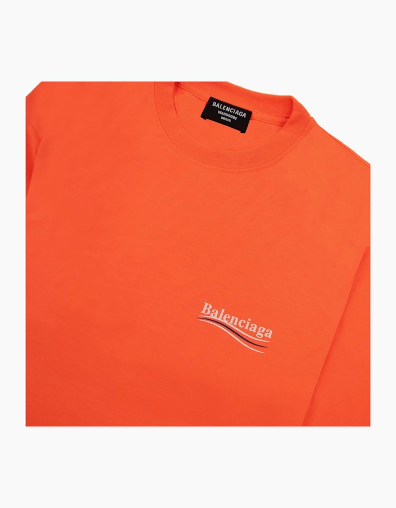 Balenciaga Political Campaign Reg Fit T-shirt Orange