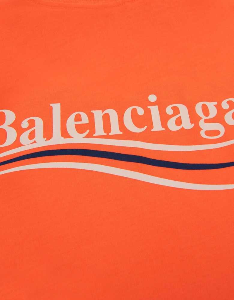Balenciaga Political Campaign Reg Fit T-shirt Orange
