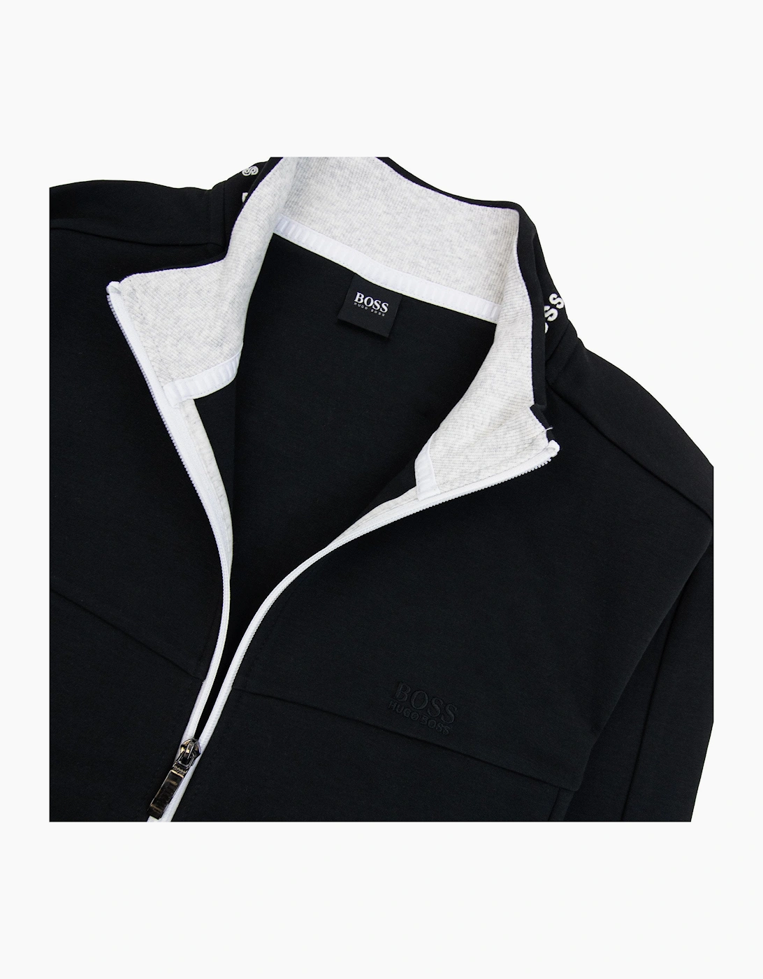 Hugo Boss Skaz 1 Embroidered Logo Zip Up Sweatshirt Black 001