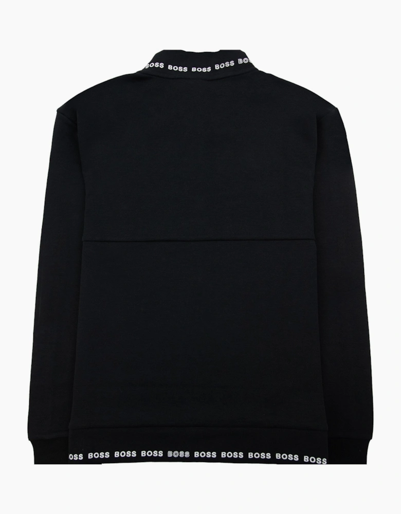Hugo Boss Skaz 1 Embroidered Logo Zip Up Sweatshirt Black 001