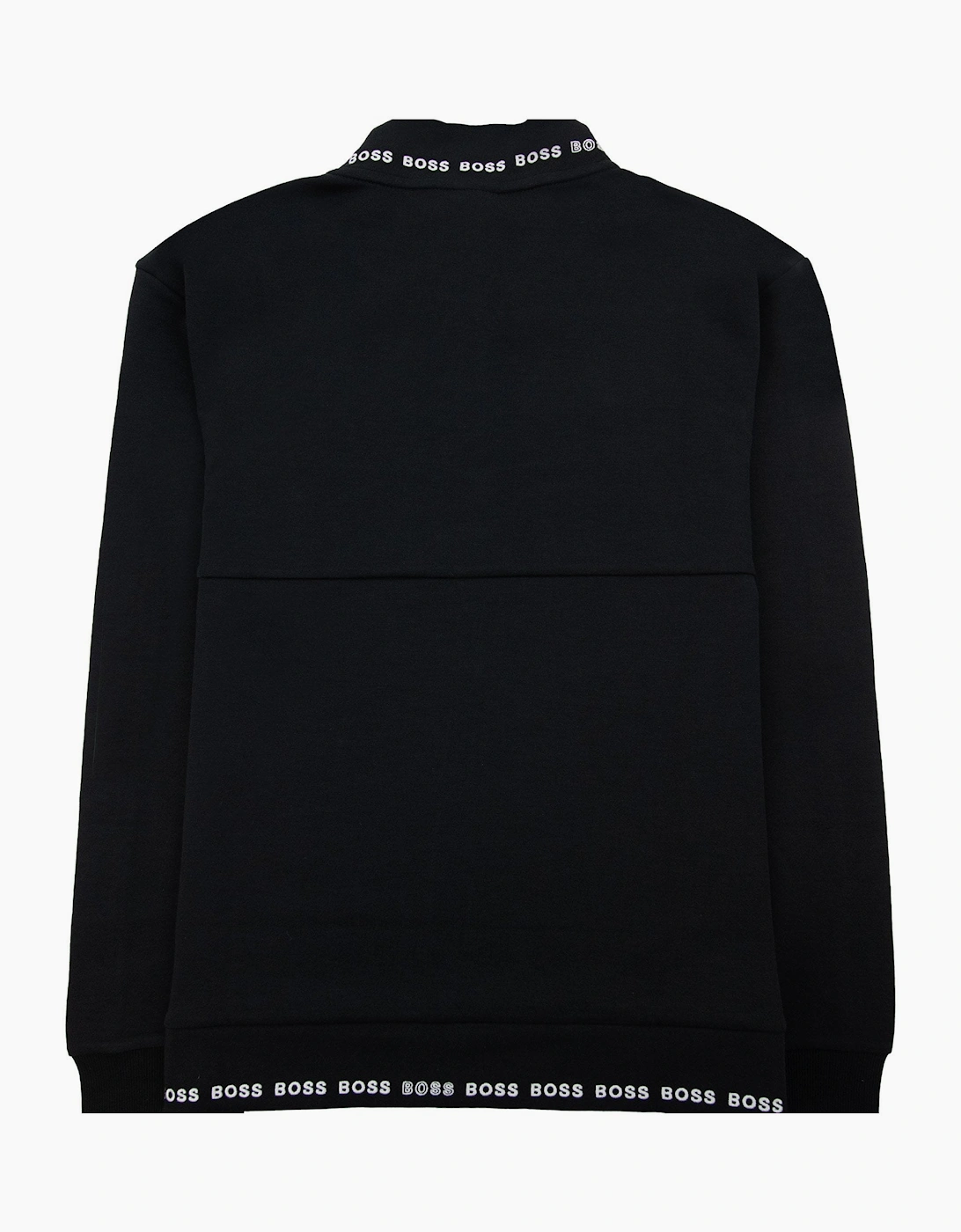 Hugo Boss Skaz 1 Embroidered Logo Zip Up Sweatshirt Black 001