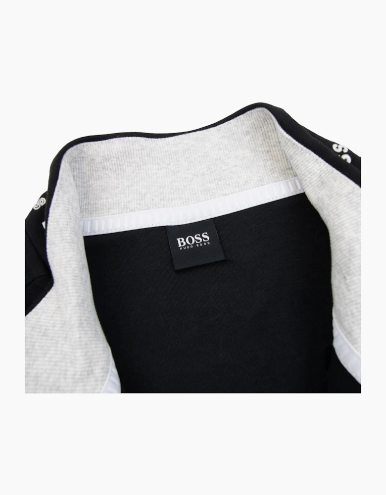 Hugo Boss Skaz 1 Embroidered Logo Zip Up Sweatshirt Black 001