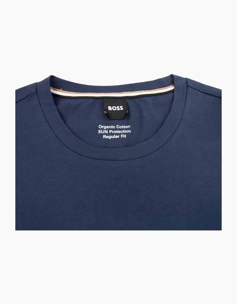 Hugo Boss Organic-cotton T-shirt With Contrast Logo Navy 413