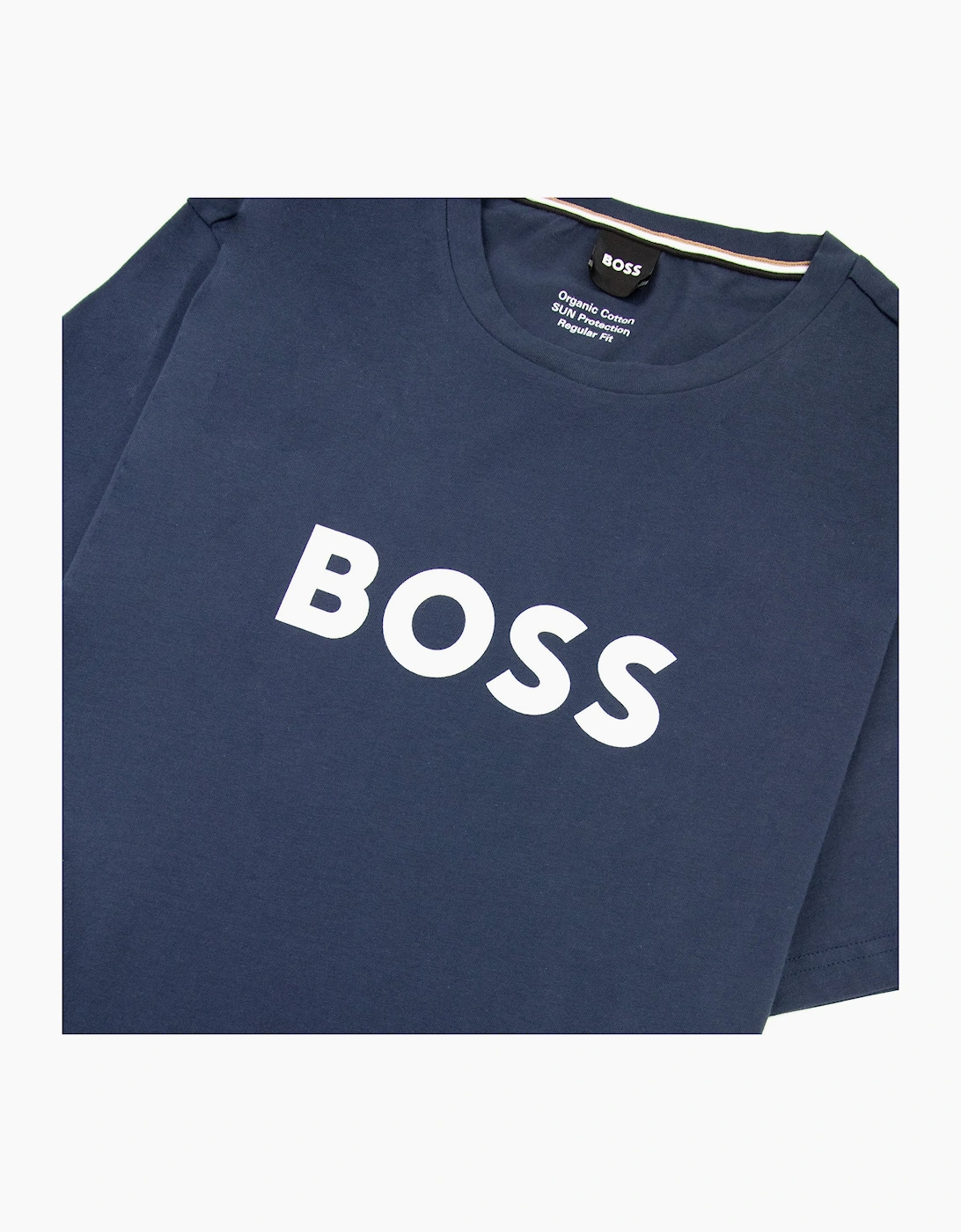 Hugo Boss Organic-cotton T-shirt With Contrast Logo Navy 413