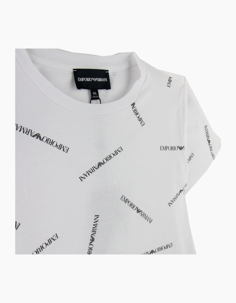 Emporio Armani Jnr All Over Print T Shirt White F112