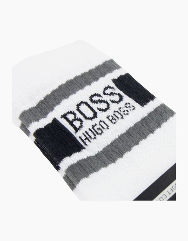 Hugo Boss Stripe Logo Socks White 100