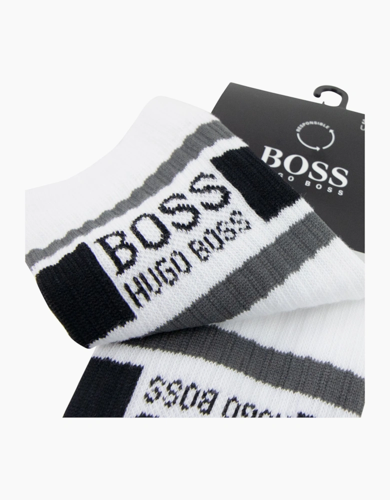 Hugo Boss Stripe Logo Socks White 100