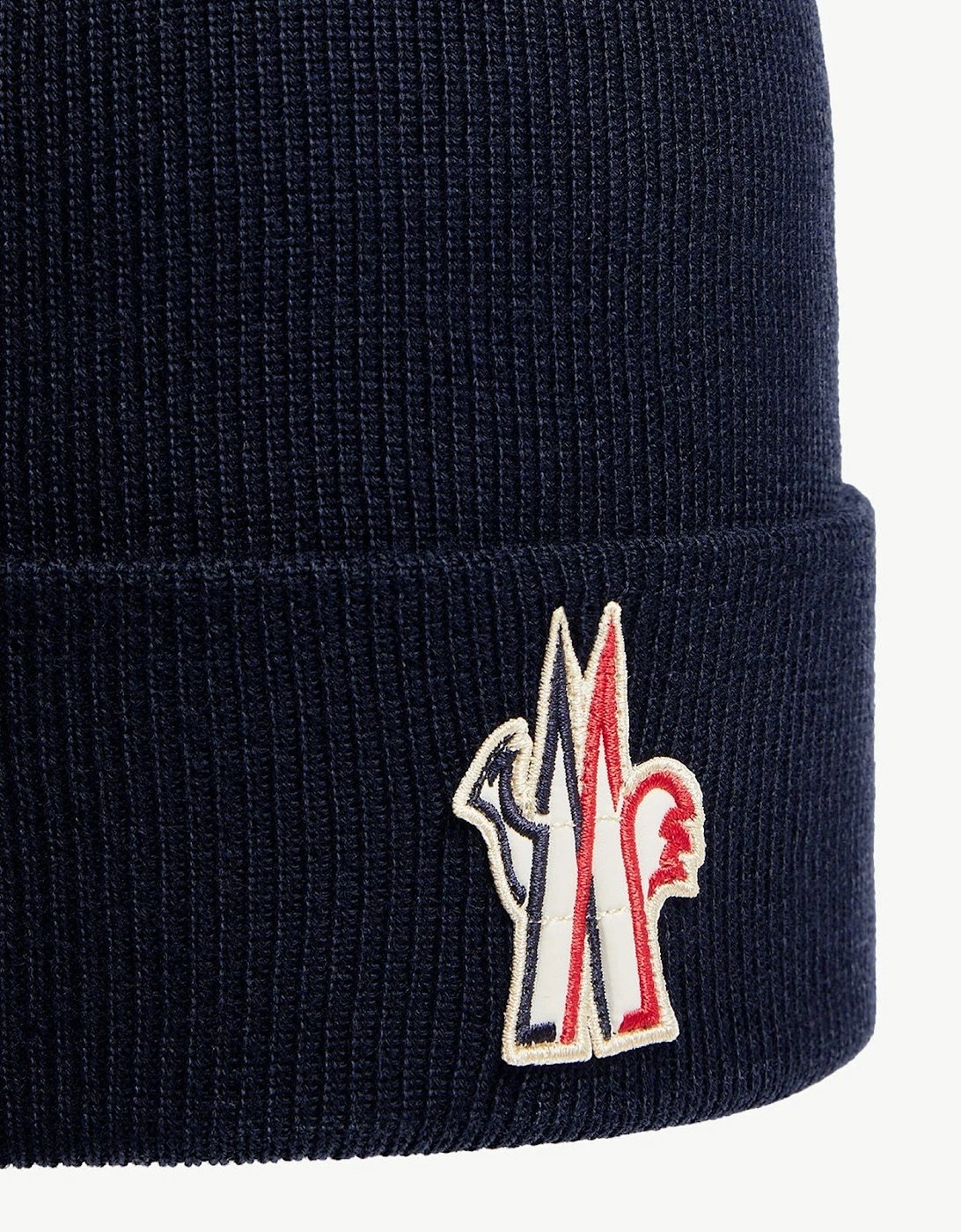 Moncler Grenoble Wool Beanie Hat Navy