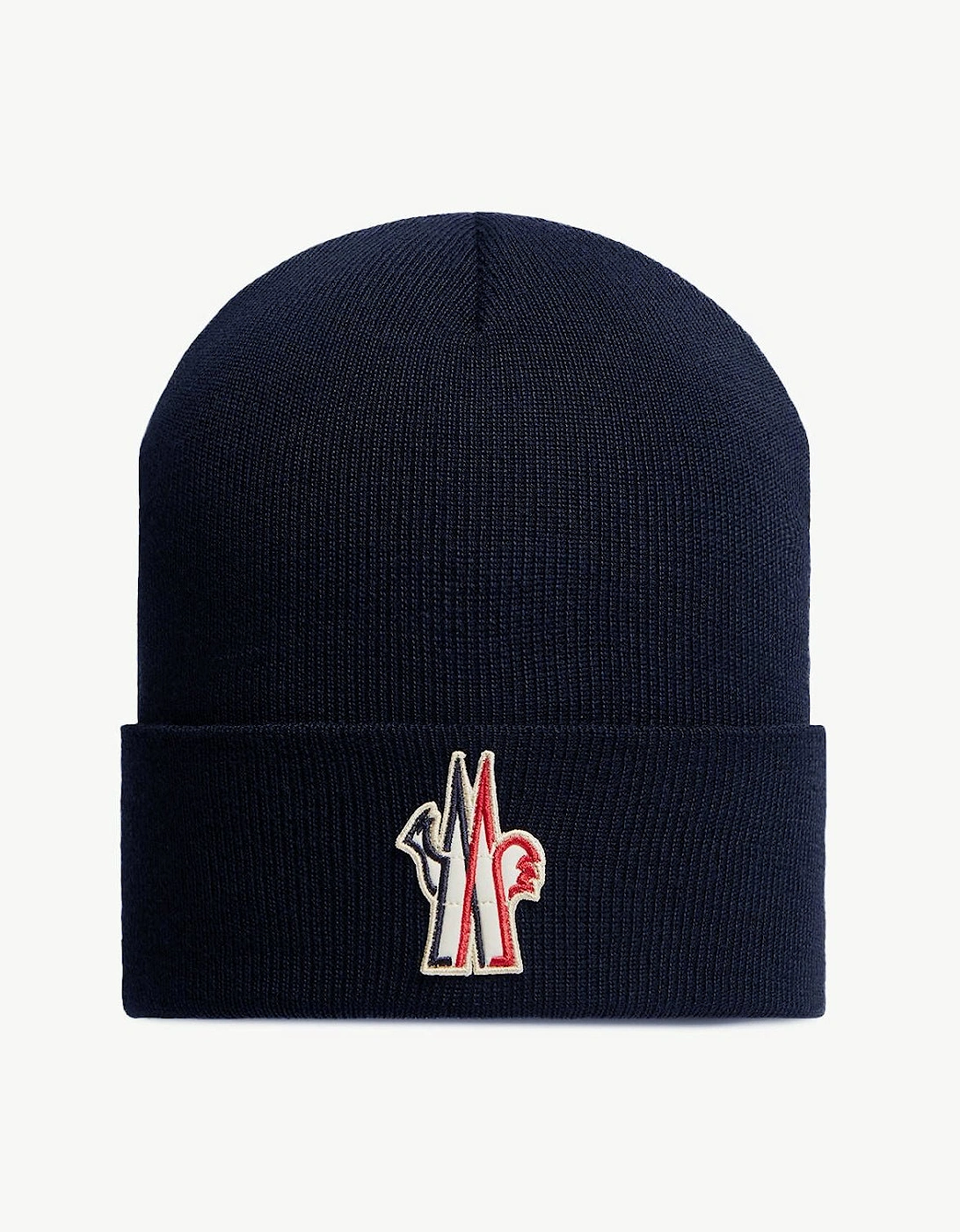 Moncler Grenoble Wool Beanie Hat Navy