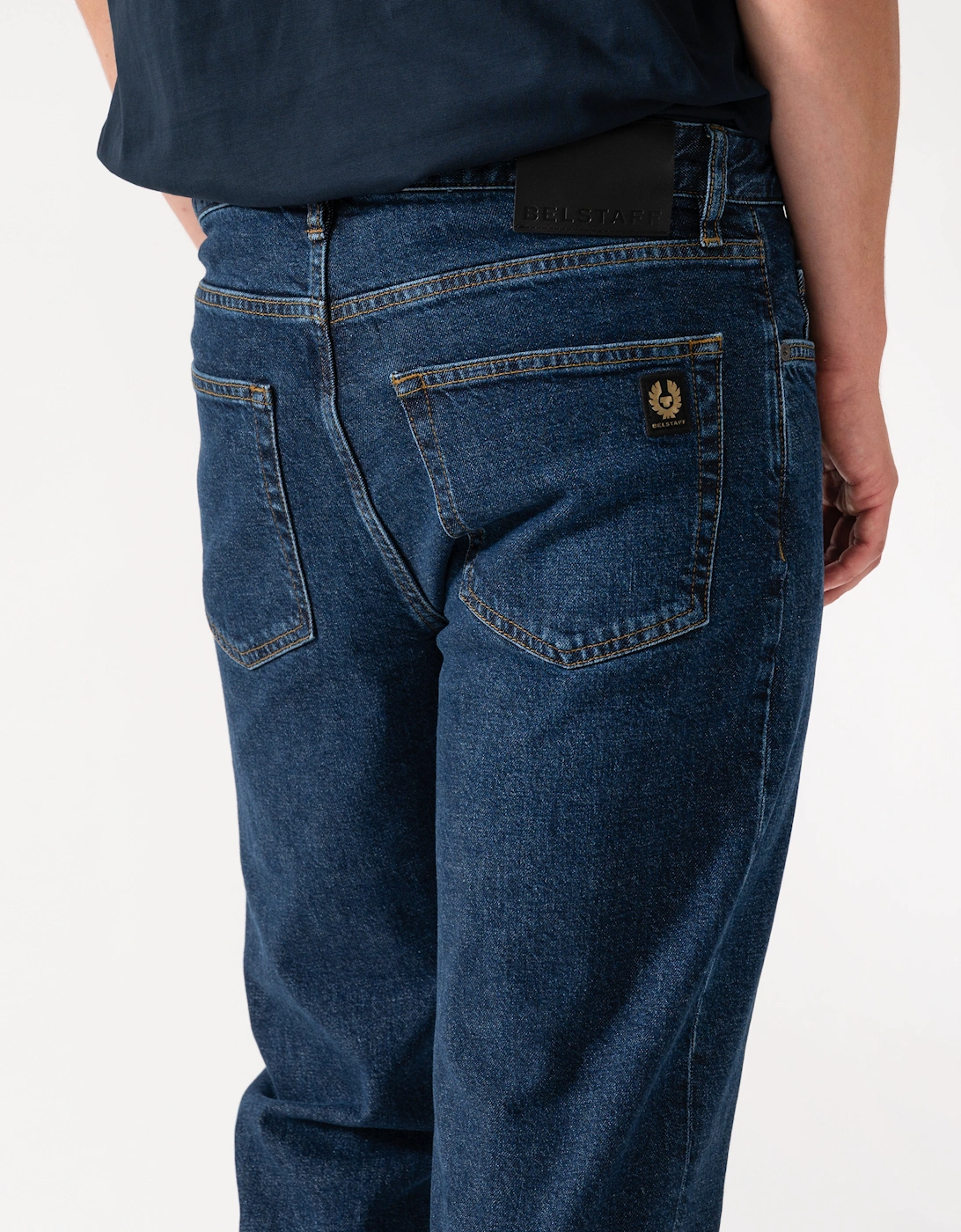 Belstaff B69 Mens Regular Fit Mid-Rise Jeans - Washed Indigo