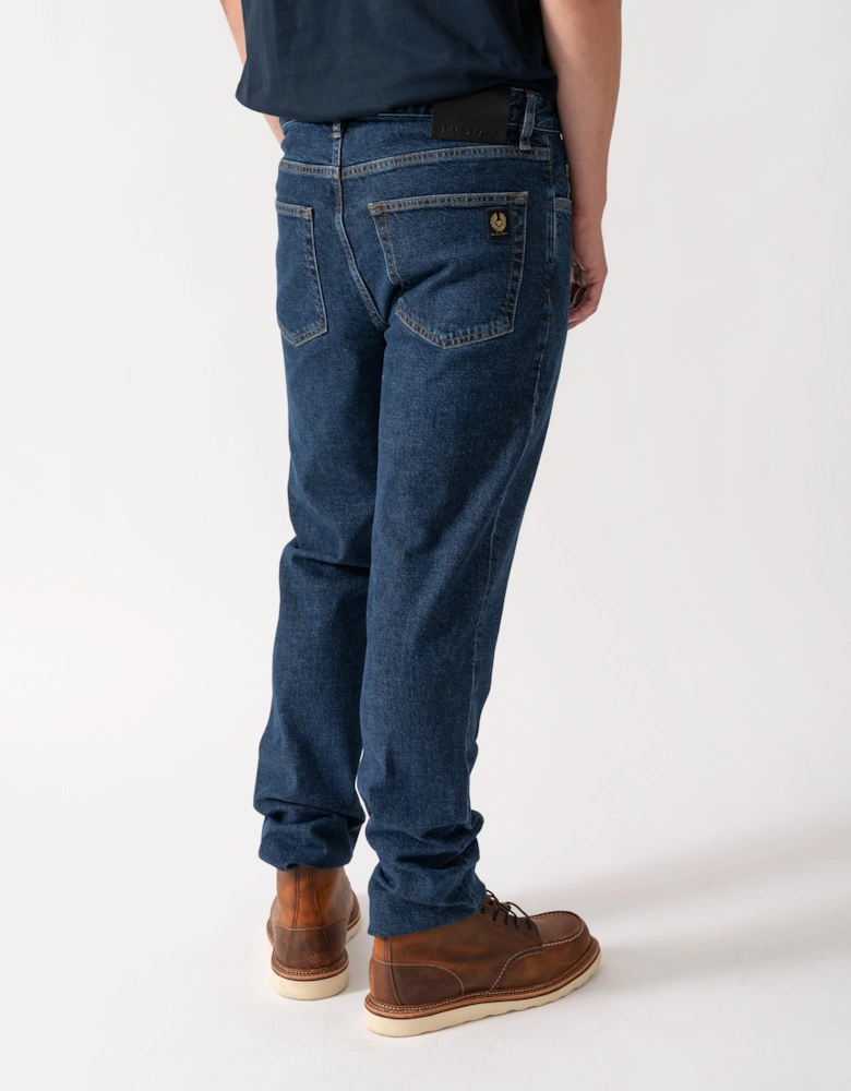 Belstaff B69 Mens Regular Fit Mid-Rise Jeans - Washed Indigo