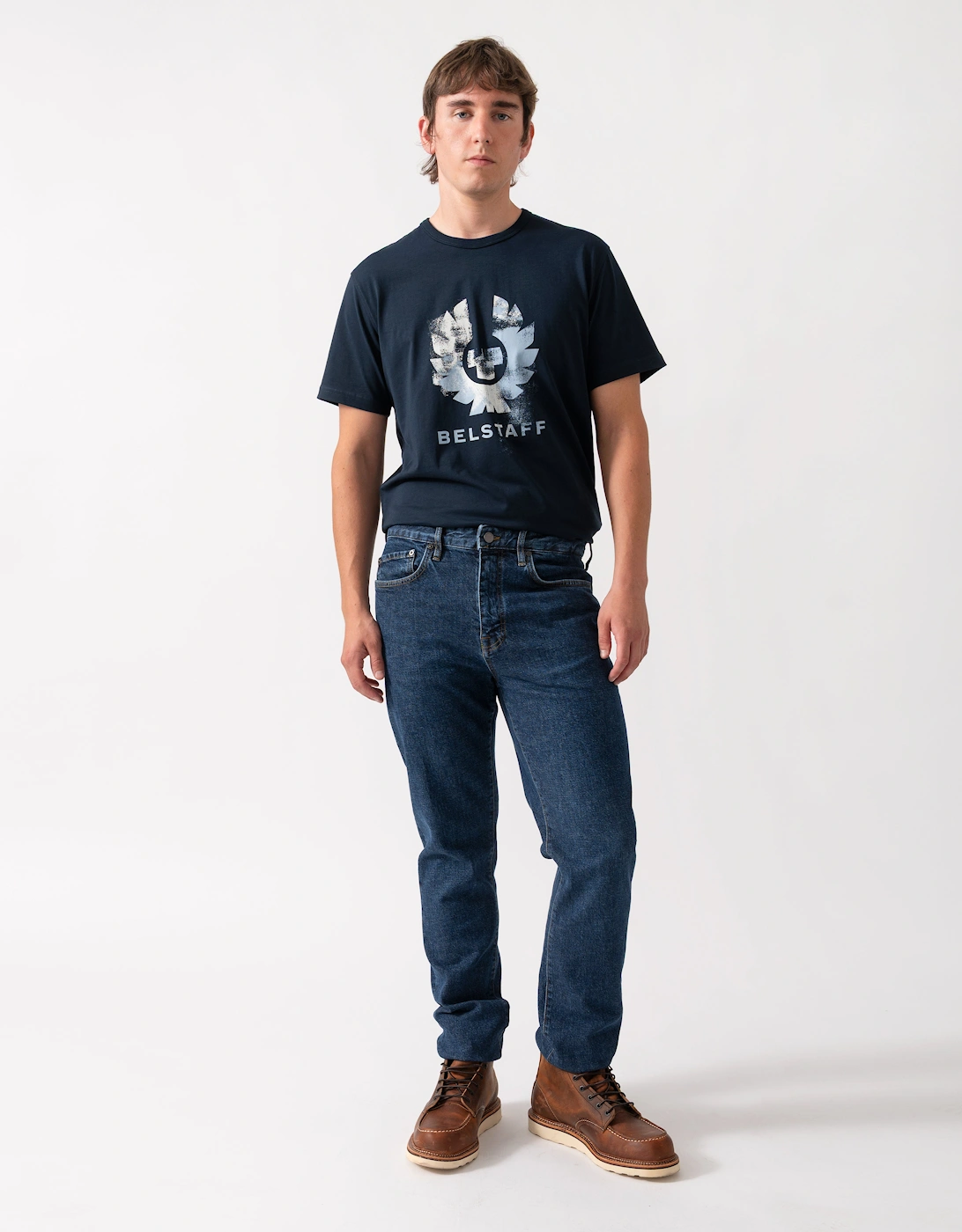 Belstaff B69 Mens Regular Fit Mid-Rise Jeans - Washed Indigo