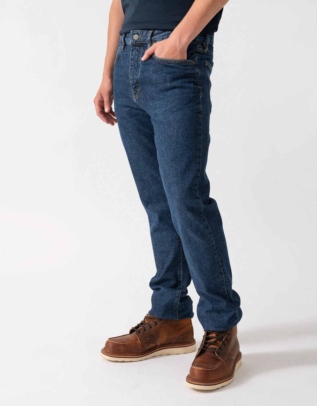 Belstaff B69 Mens Regular Fit Mid-Rise Jeans - Washed Indigo
