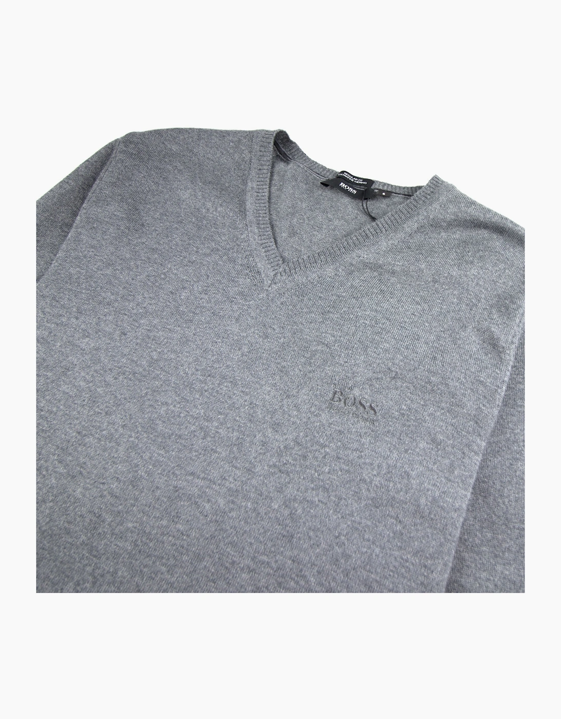 Hugo Boss Bargritte-B V Neck Knitted Jumper Grey