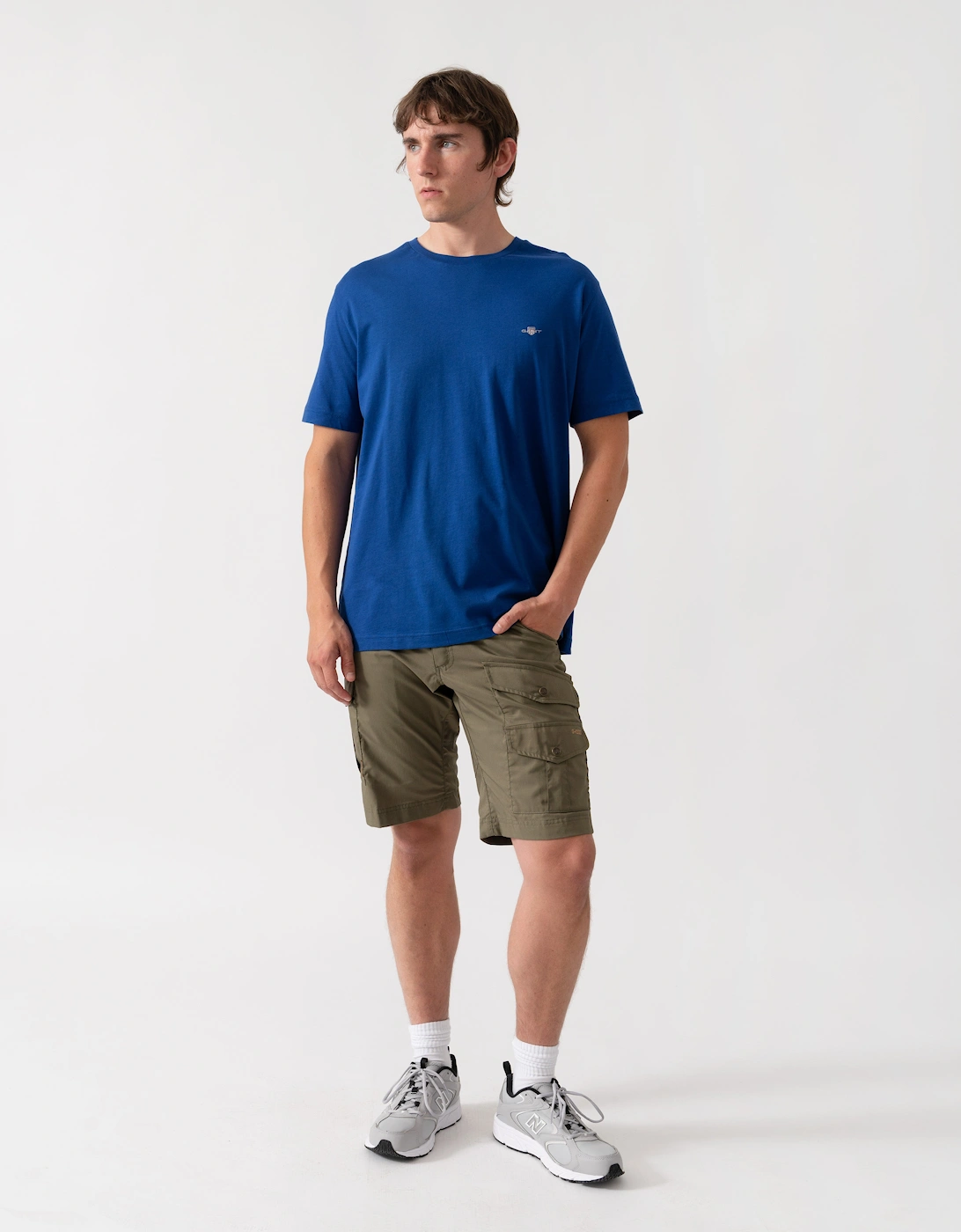 GANT Mens Regular Fit Short Sleeve Shield Logo T-Shirt - 435 Crisp Blue