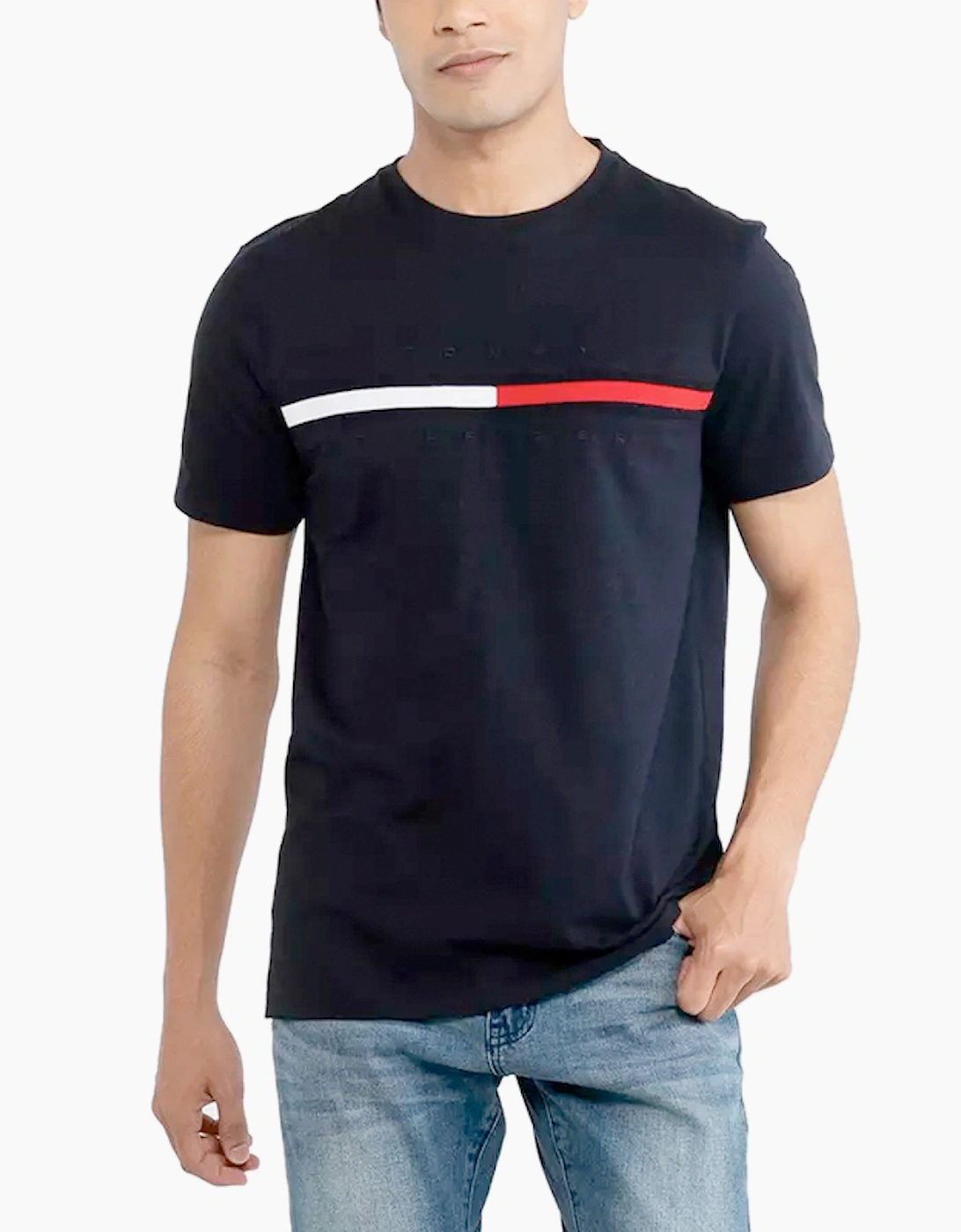 TOMMY HILFIGER Mens T Shirts Short Sleeve Summer Crew Neck Top Casual Cotton Tee, 2 of 1