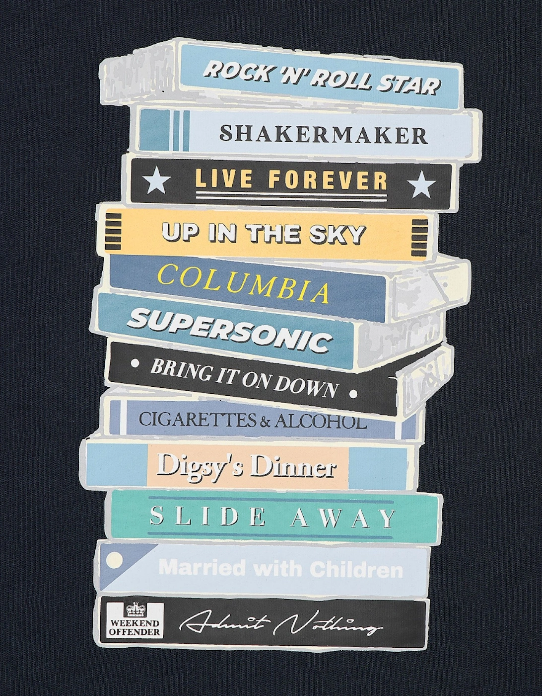 Weekend Offender Mens T Shirts Cassetes Graphic Top