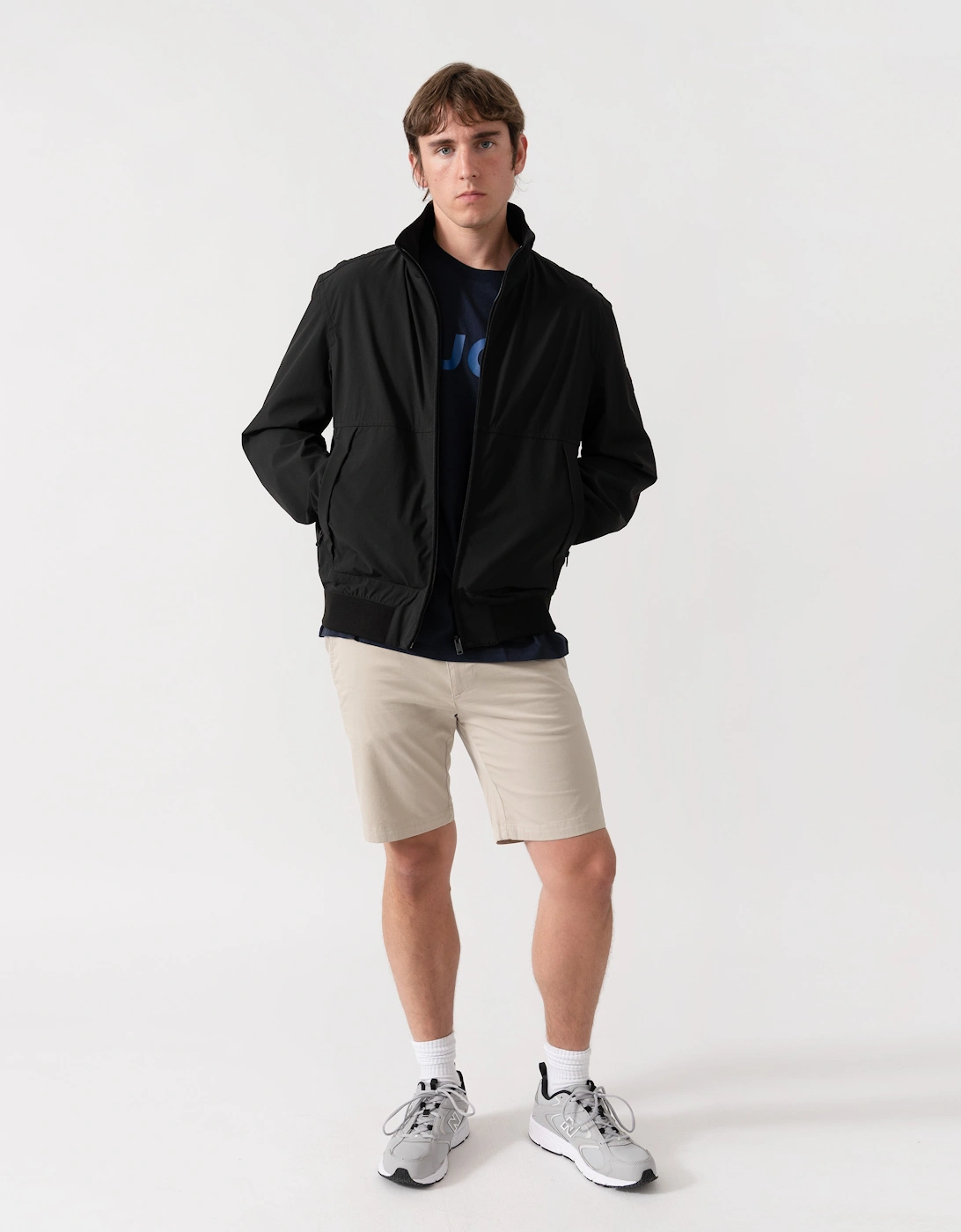 BOSS Orange Olik Mens Water-Repellent Softshell Jacket with Detachable Sleeves  - Black 001
