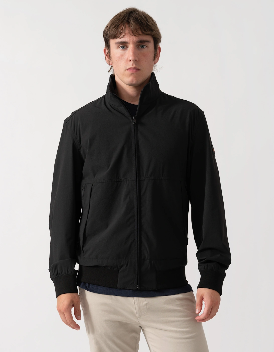 BOSS Orange Olik Mens Water-Repellent Softshell Jacket with Detachable Sleeves  - Black 001