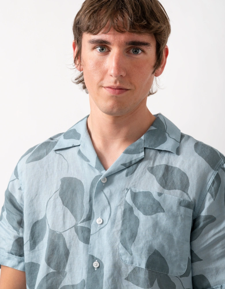 Oliver Sweeney Marvao Mens Linen Shirt - Blue