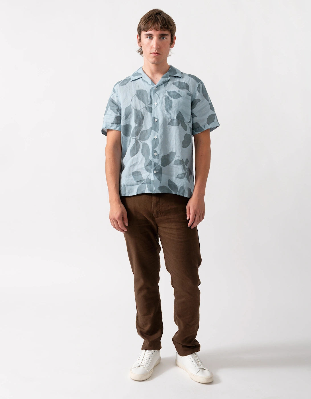 Oliver Sweeney Marvao Mens Linen Shirt - Blue