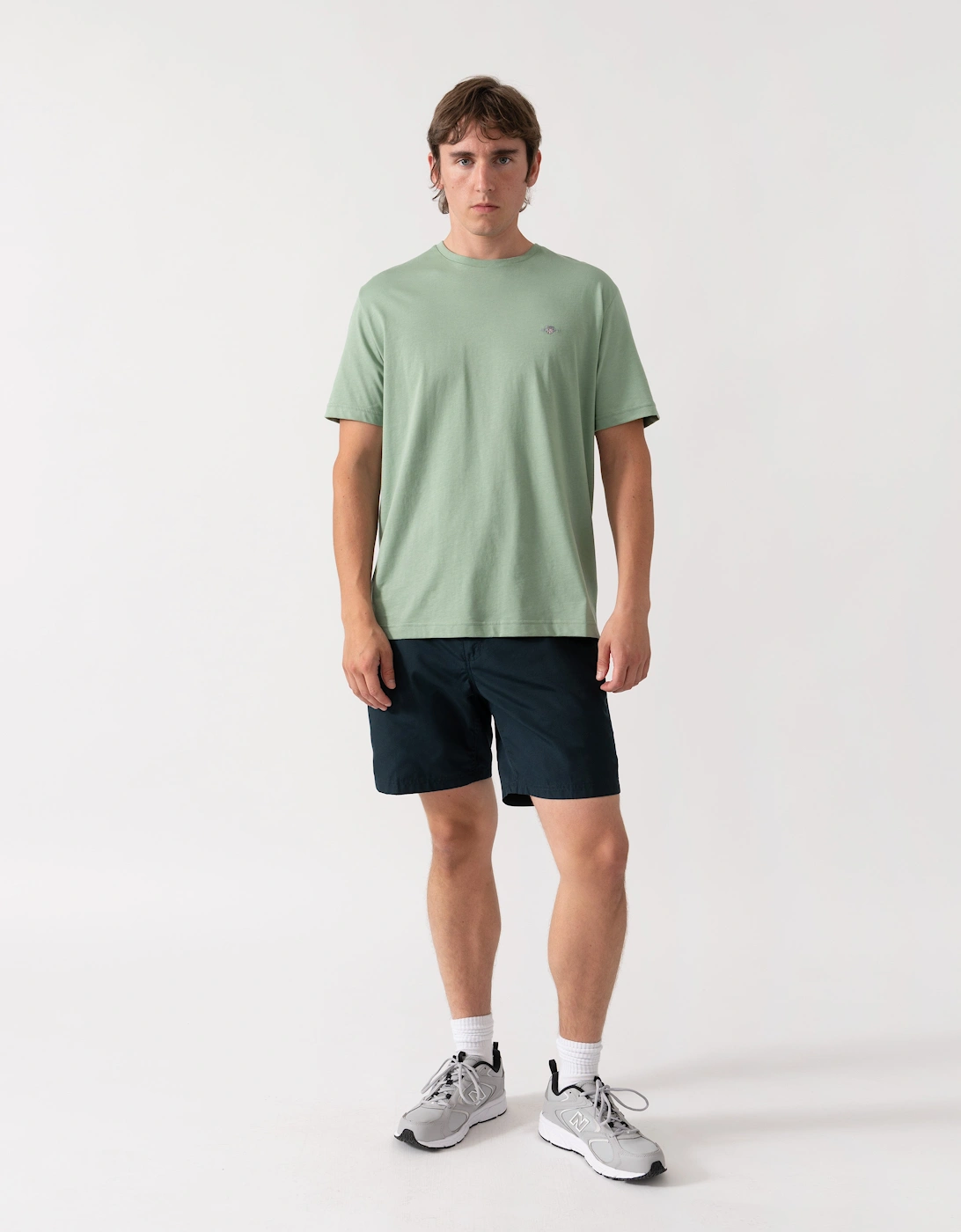 GANT Mens Regular Fit Short Sleeve Shield Logo T-Shirt - 308 Surplus Mint