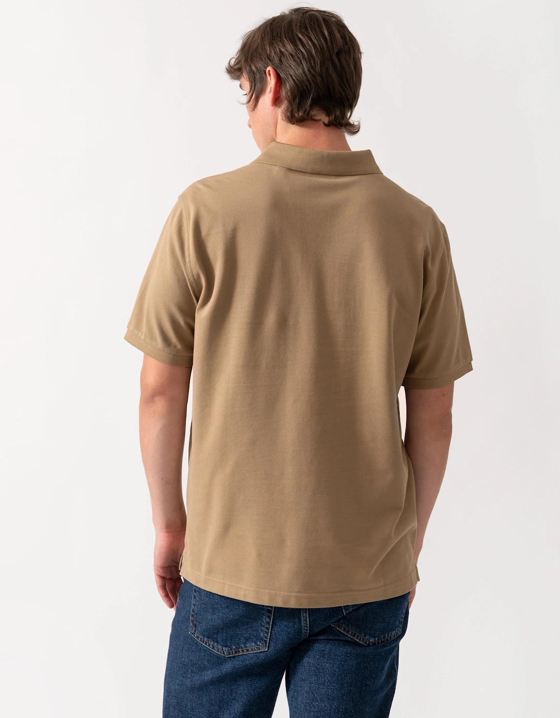 GANT Mens Regular Fit Short Sleeve Shield Logo Pique Polo - 264 Light Taupe
