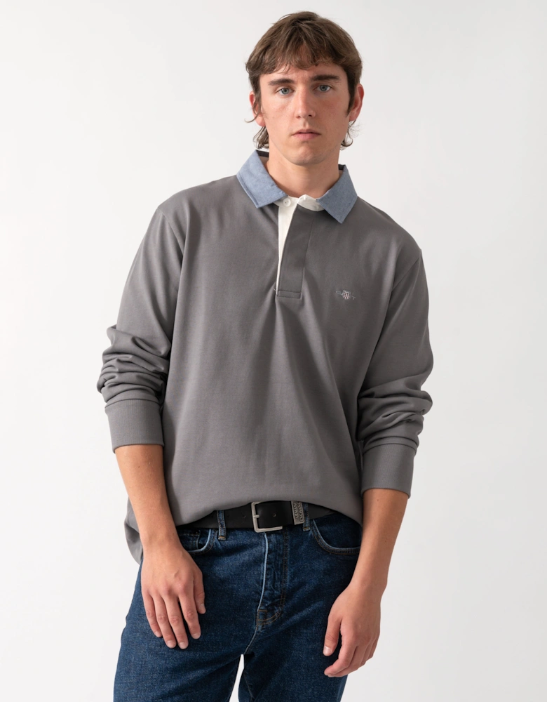 GANT Mens Regular Fit Chambray Heavy Rugger - 38 Mid Grey