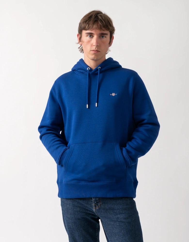 GANT Mens Regular Fit Shield Logo Pullover Hoodie - 435 Crisp Blue
