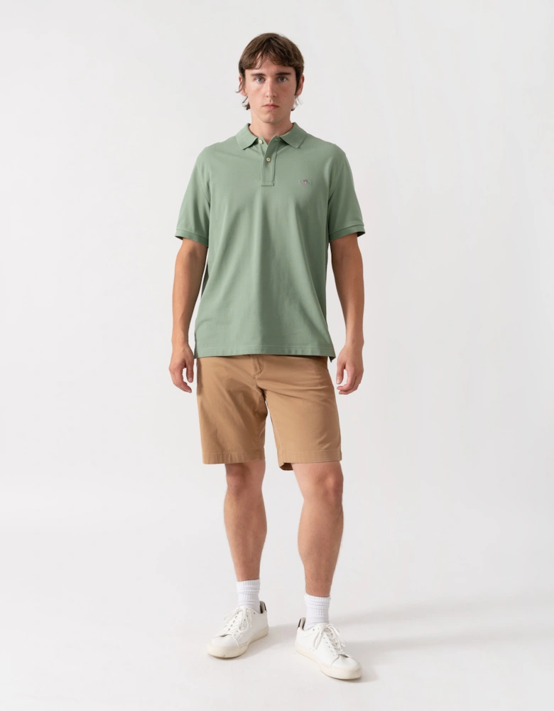 GANT Mens Regular Fit Short Sleeve Shield Logo Pique Polo - 308 Surplus Mint