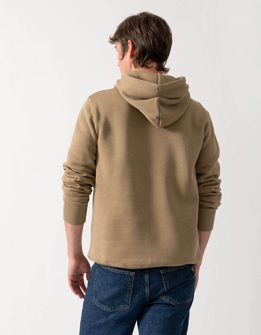 GANT Mens Regular Fit Shield Logo Pullover Hoodie - 264 Light Taupe