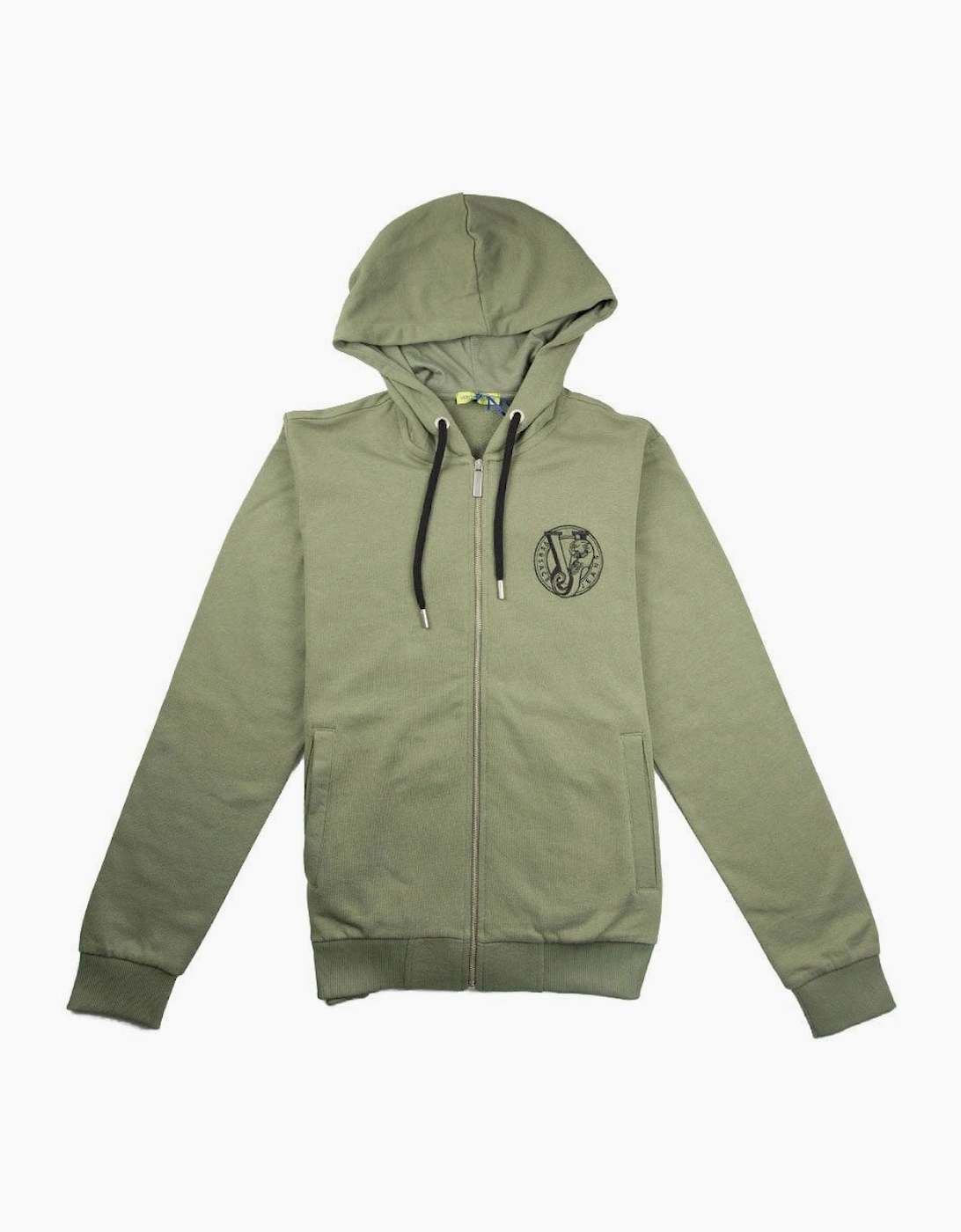 Versace Jeans VJ Chest Logo Zip Up Hoody Green, 3 of 2