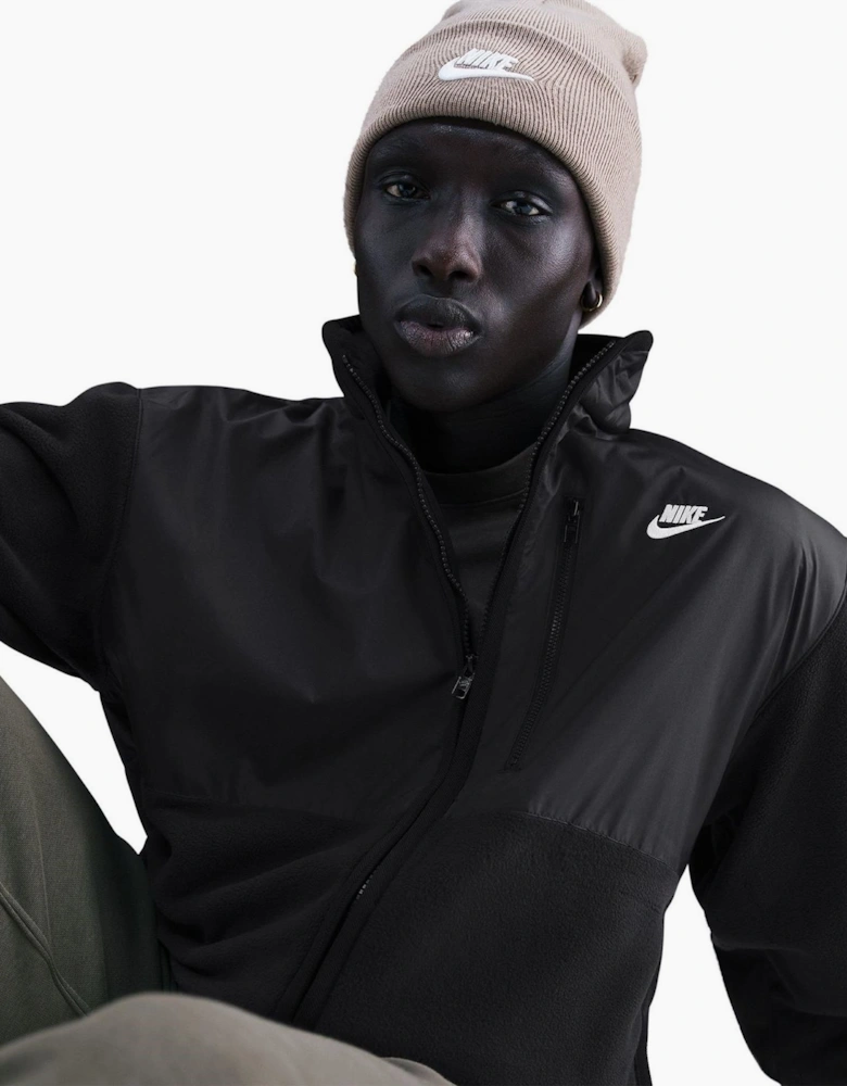 Solid Patterned Full Zipper Sweat Jacket with Zipped Pocket