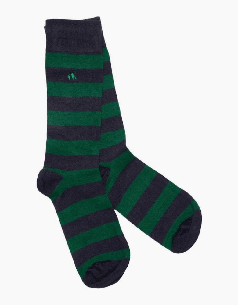 RACING GREEN STRIPED COMFORT CUFF SOCKS