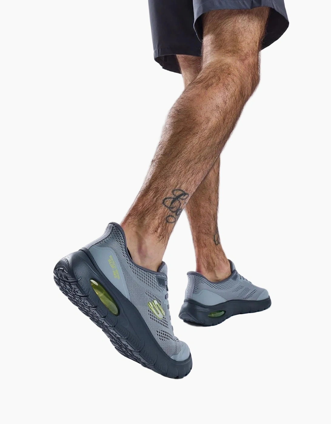 Skechers Skech-Air Summits Textile Men's Charcoal/Lime Trainers