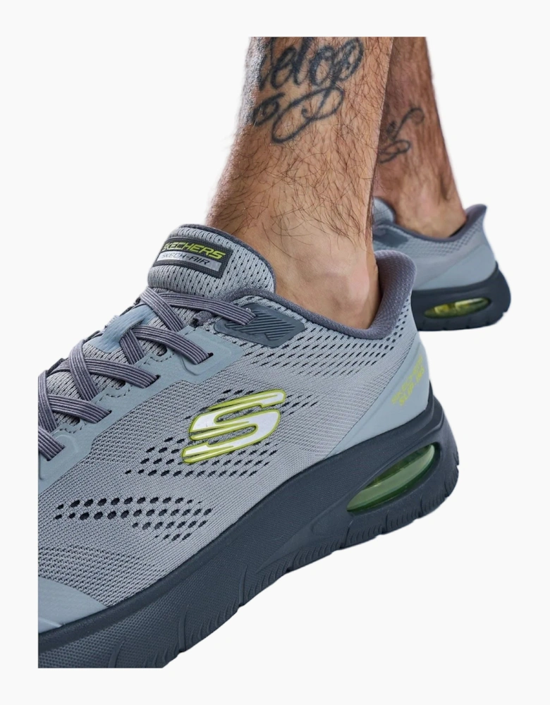 Skechers Skech-Air Summits Textile Men's Charcoal/Lime Trainers