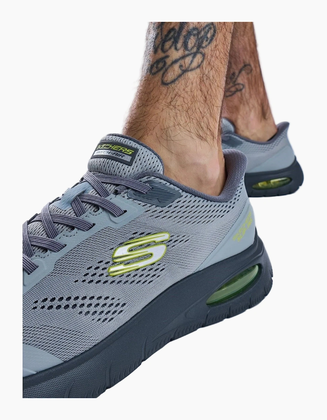Skechers Skech-Air Summits Textile Men's Charcoal/Lime Trainers