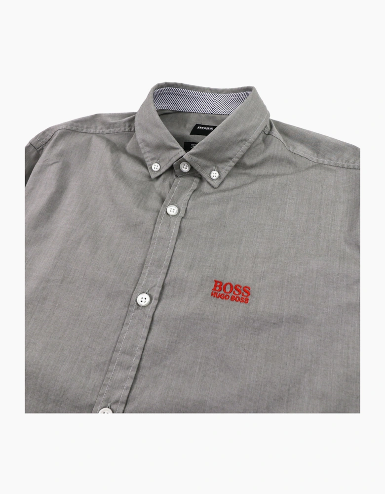 Hugo Boss Biado Regular Fit Long Sleeve Shirt Grey