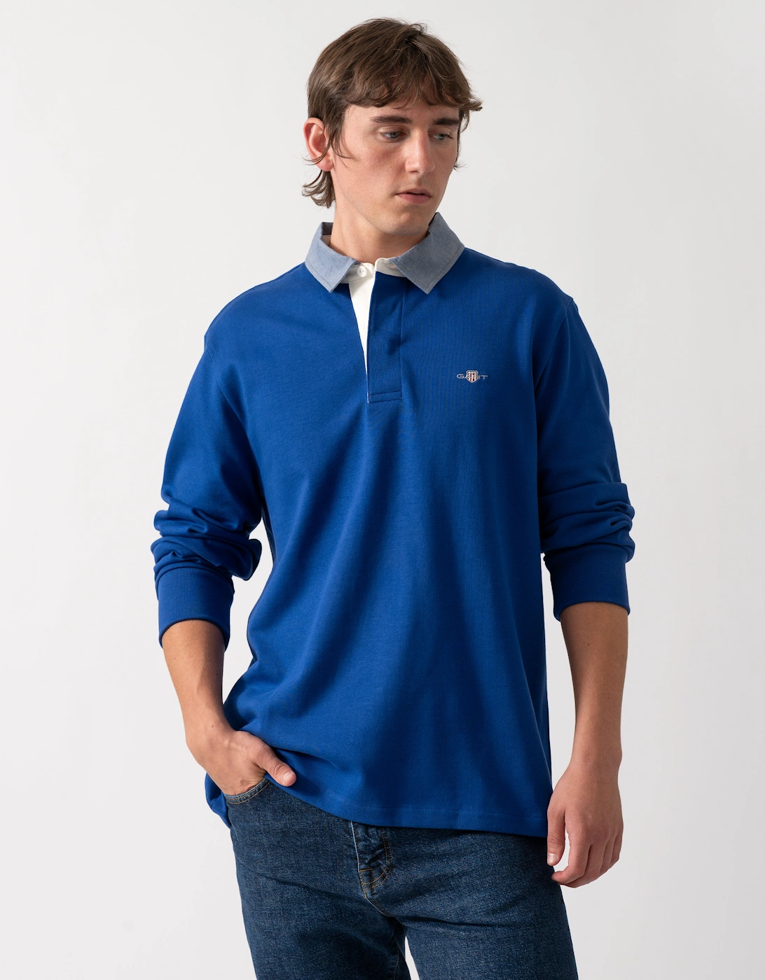 GANT Mens Regular Fit Chambray Heavy Rugger - 435 Crisp Blue