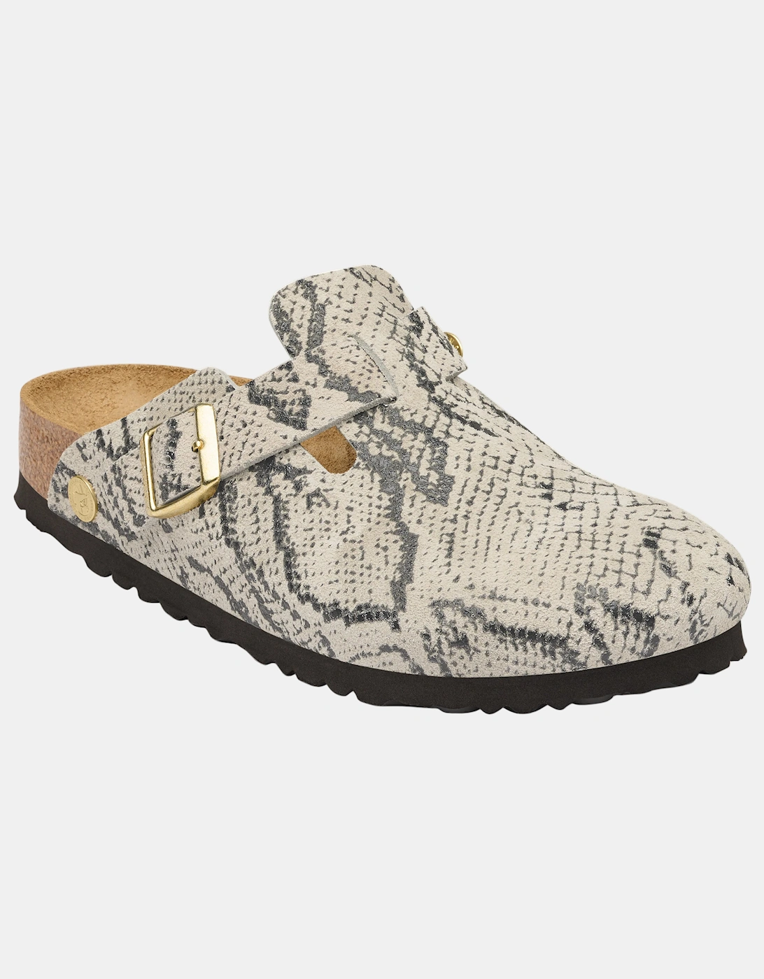 Birkenstock Boston Rivet Logo Womens Clogs - Snake Oyster