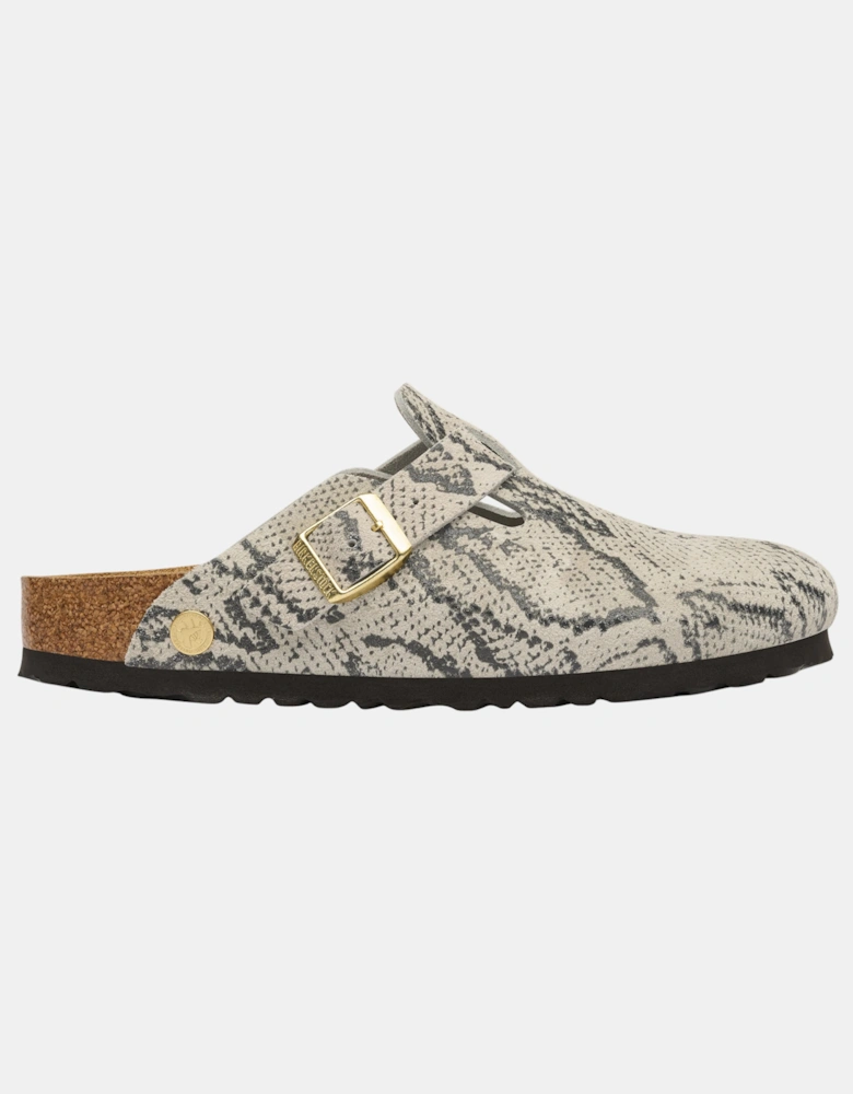 Birkenstock Boston Rivet Logo Womens Clogs - Snake Oyster