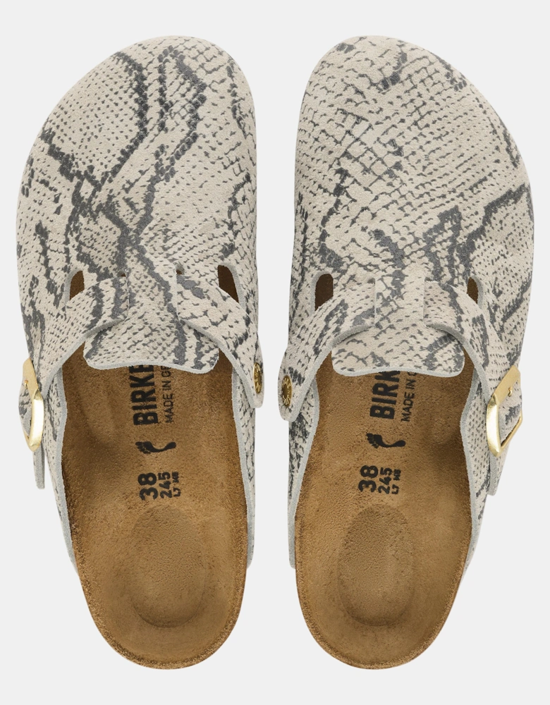 Birkenstock Boston Rivet Logo Womens Clogs - Snake Oyster