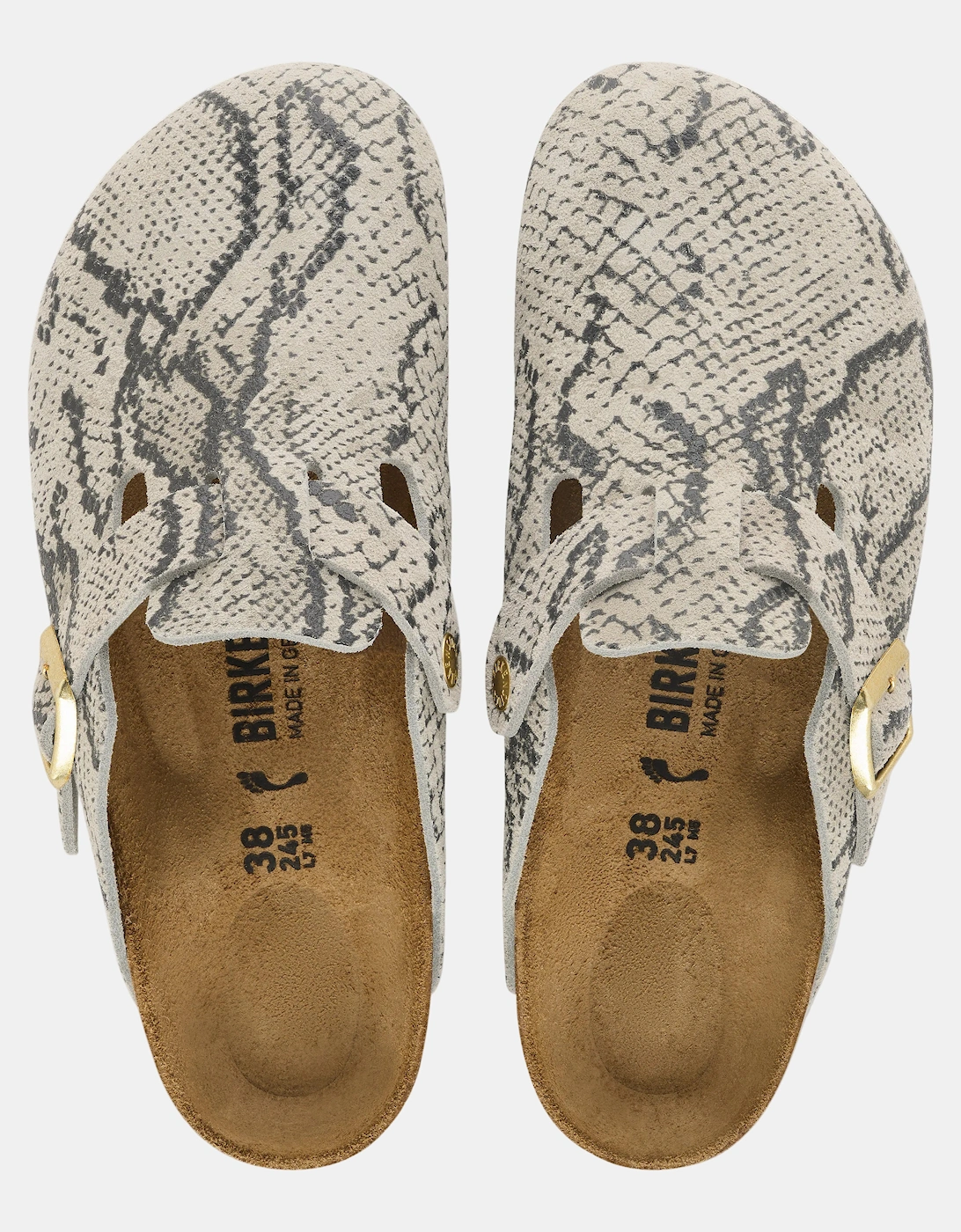 Birkenstock Boston Rivet Logo Womens Clogs - Snake Oyster