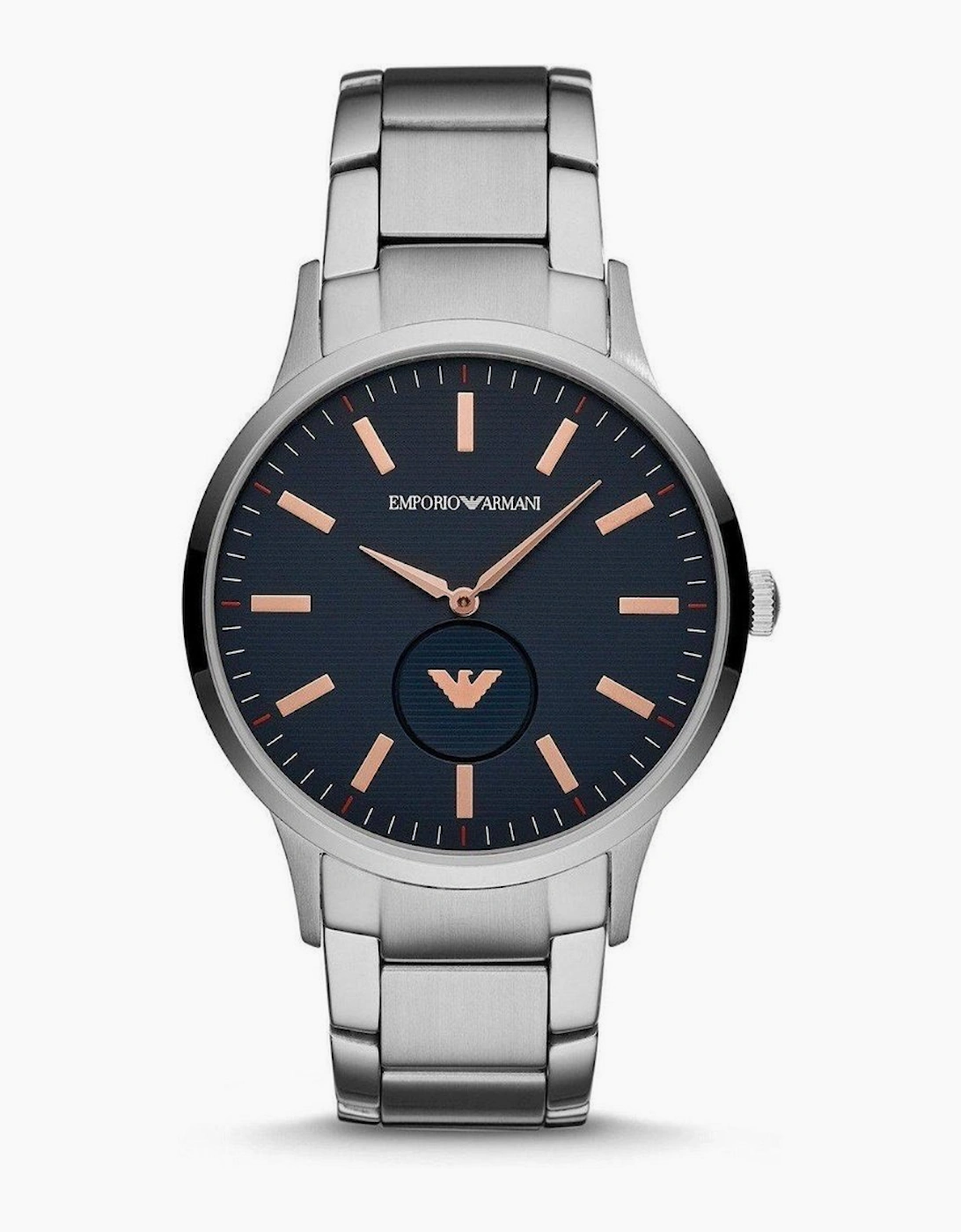 Emporio Armani Men's Emporio Armani AR11137 Renato Quartz Blue Dial Men's Watch - Silver