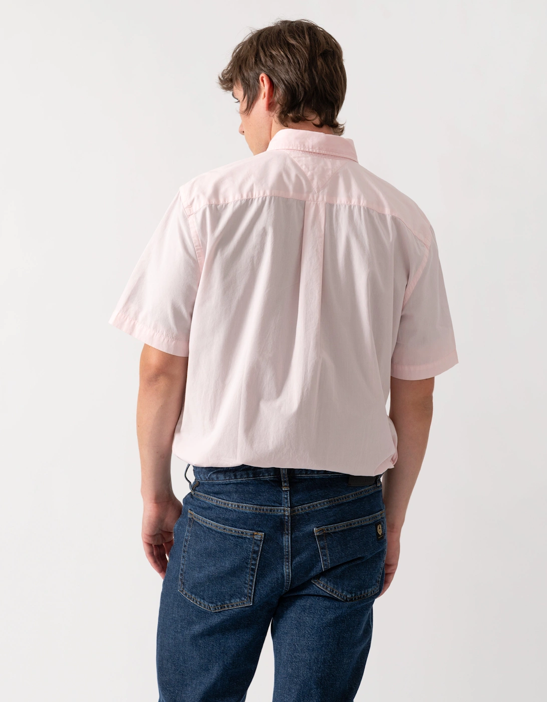 Tommy Hilfiger GMD Poplin Mens Short Sleeve Shirt - Pink Lily
