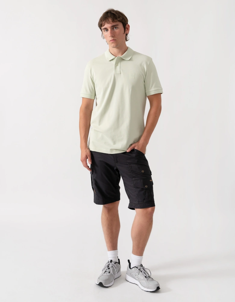 BOSS Orange Passenger Mens Stretch-Cotton Slim-Fit Polo Shirt with Logo Patch - Open Green 384